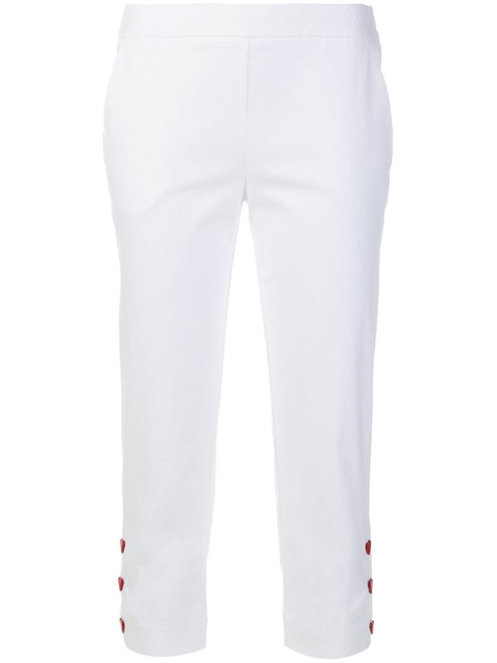 Love Moschino Cropped Button-embellished Trousers - White