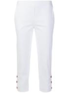 Love Moschino Cropped Button-embellished Trousers - White