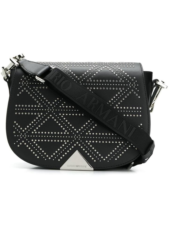 Emporio Armani Micro Studs Shoulder Bag - Black