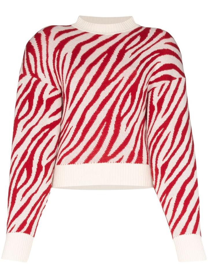 Attico Zebra Knitted Jumper - White