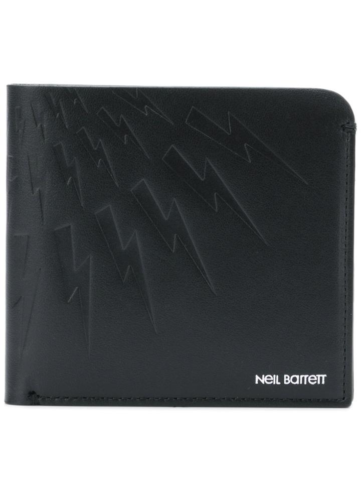 Neil Barrett Lightning Bolt Embossed Billfold Wallet - Black
