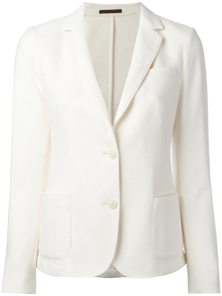 Eleventy - Two-button Blazer - Women - Silk/cashmere - 46, Women's, White, Silk/cashmere