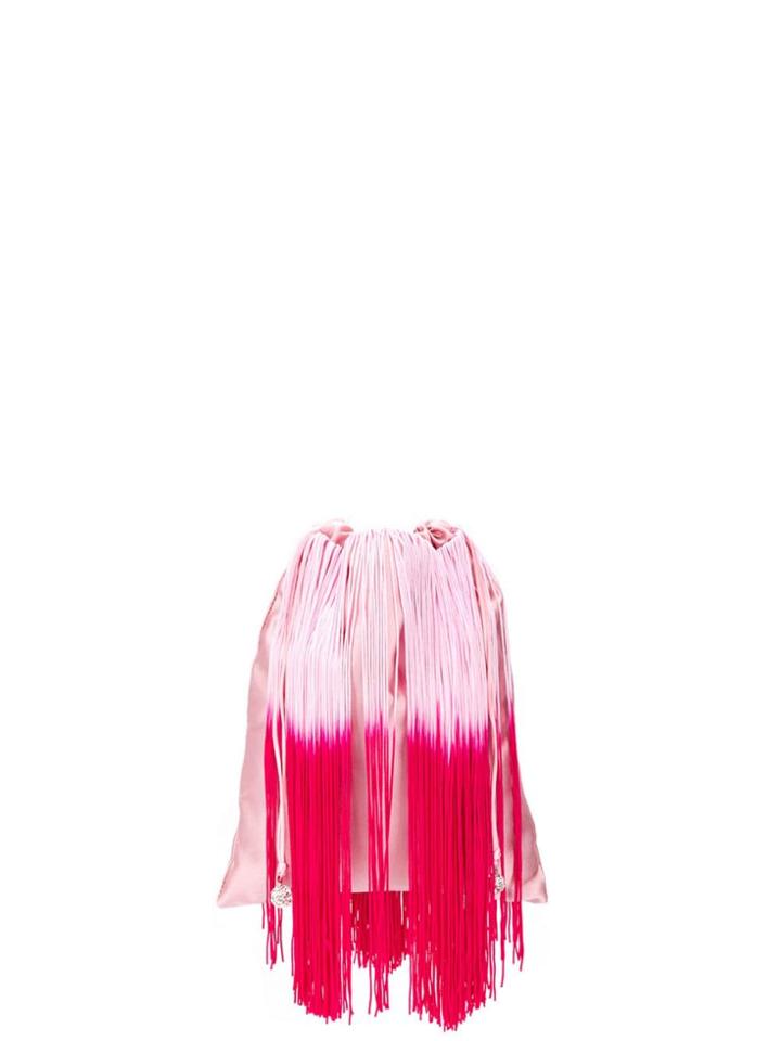 Ca & Lou Ballerina Fringed Drawstring Clutch - Pink