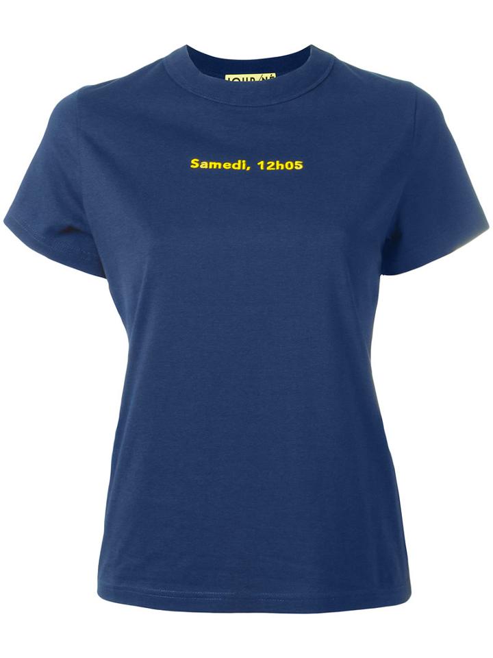 Jour/né - Slogan Printed T-shirt - Women - Cotton - 40, Women's, Blue, Cotton