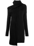 Patrizia Pepe Knitted Cold-shoulder Dress - Black
