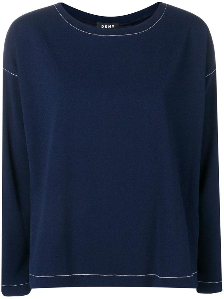 Dkny Contrast Stitch Sweater - Blue