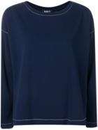 Dkny Contrast Stitch Sweater - Blue