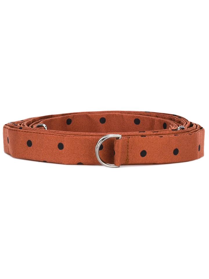 Alberto Biani - Polka Dot Belt - Women - Silk - S, Brown, Silk