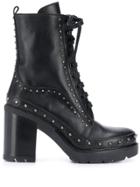 Pinko Studded Ankle Boots - Black
