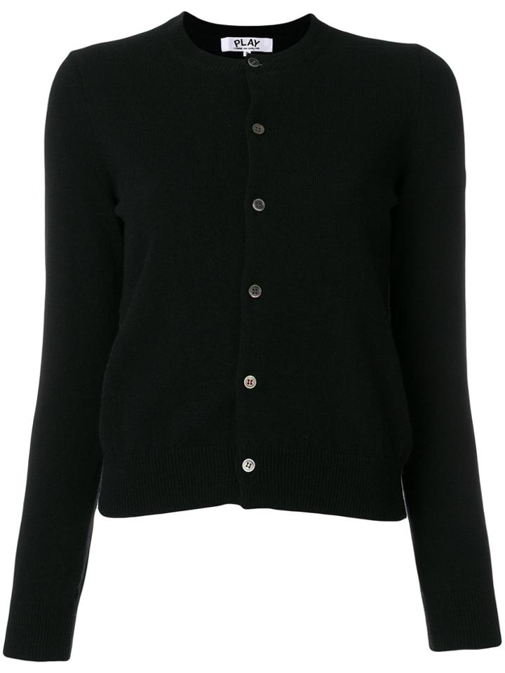 Comme Des Garçons Play Heart Logo Knitted Cardigan - Black