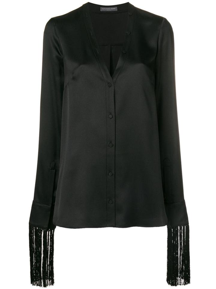 Alexander Mcqueen Fringe Trim Shirt - Black