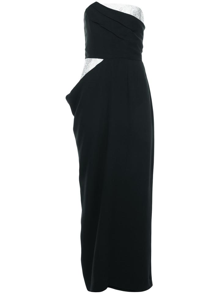 Monse Strapless Contrast Fitted Dress - Black