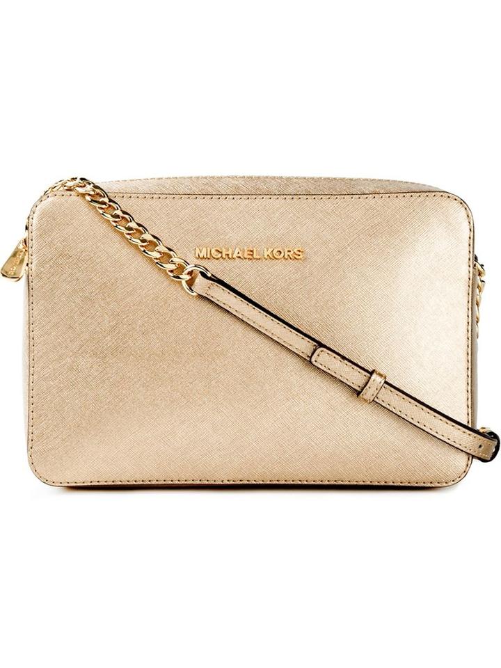 Michael Michael Kors Jet Set Travel Crossbody Bag, Women's, Gold, Leather