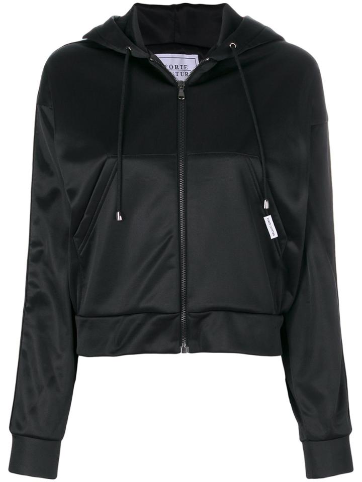 Forte Couture Hooded Long Sleeved Jacket - Black
