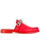 Givenchy Chain Detail Slippers - Red