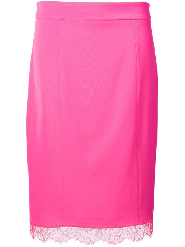 Blumarine Scalloped Lace Hem Skirt - Pink