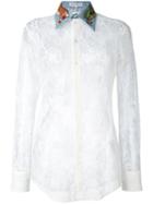 Melampo - Embroidered Collar Lace Shirt - Women - Silk/cotton/nylon/polyester - 40, White, Silk/cotton/nylon/polyester