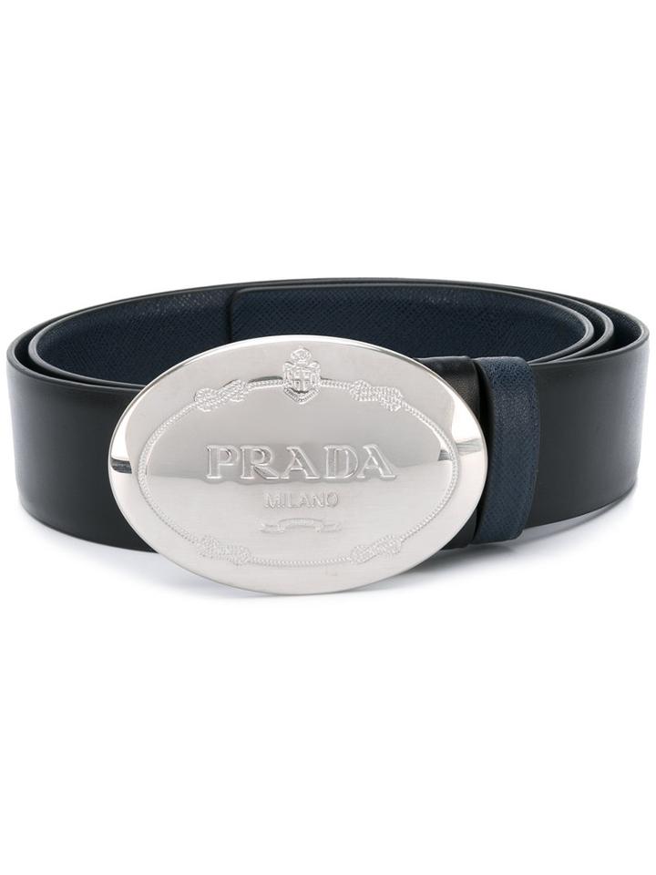 Prada Buckled Belt, Men's, Size: 90, Black, Leather/metal (other)