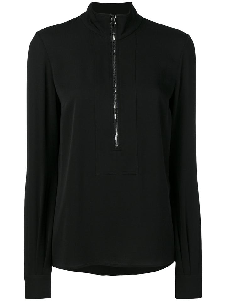 Tom Ford - Crepe Zip Front Pullover - Women - Silk - 42, Black, Silk