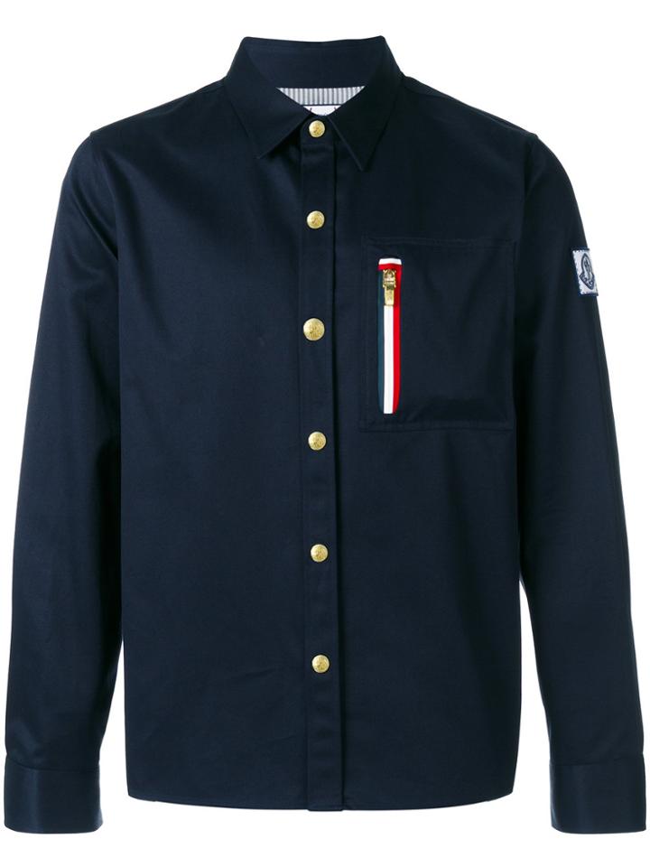 Moncler Gamme Bleu Zipped Chest Shirt - Blue