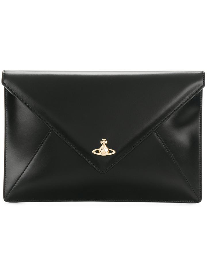 Vivienne Westwood Logo Envelope Clutch - Black