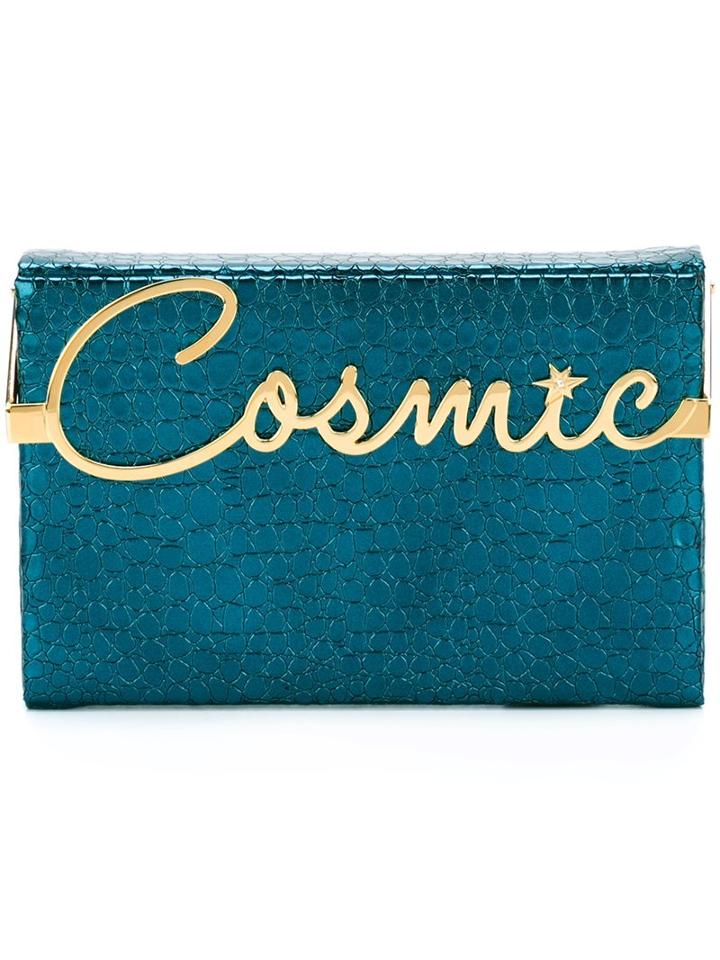 Charlotte Olympia 'cosmic Vanina' Clutch, Women's, Blue, Calf Leather