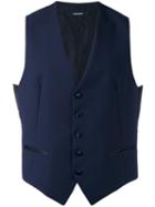 Tagliatore - Classic Waistcoat - Men - Cupro/virgin Wool - 48, Blue, Cupro/virgin Wool