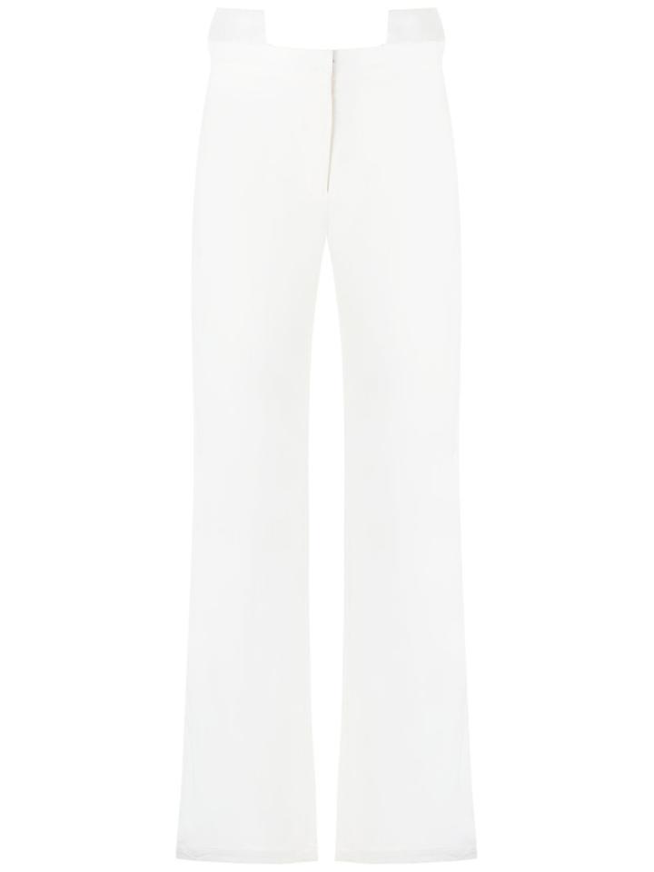 Adriana Degreas Wide Leg Trousers, Women's, Size: 38, White, Viscose/spandex/elastane
