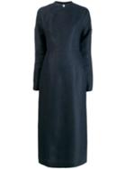 Jil Sander Mandarin Collar Long Dress - Blue