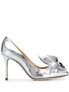 Sergio Rossi 95mm Ruched Effect Pumps - Silver