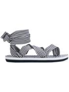 Ea7 Emporio Armani Striped Open-toe Sandals - Blue