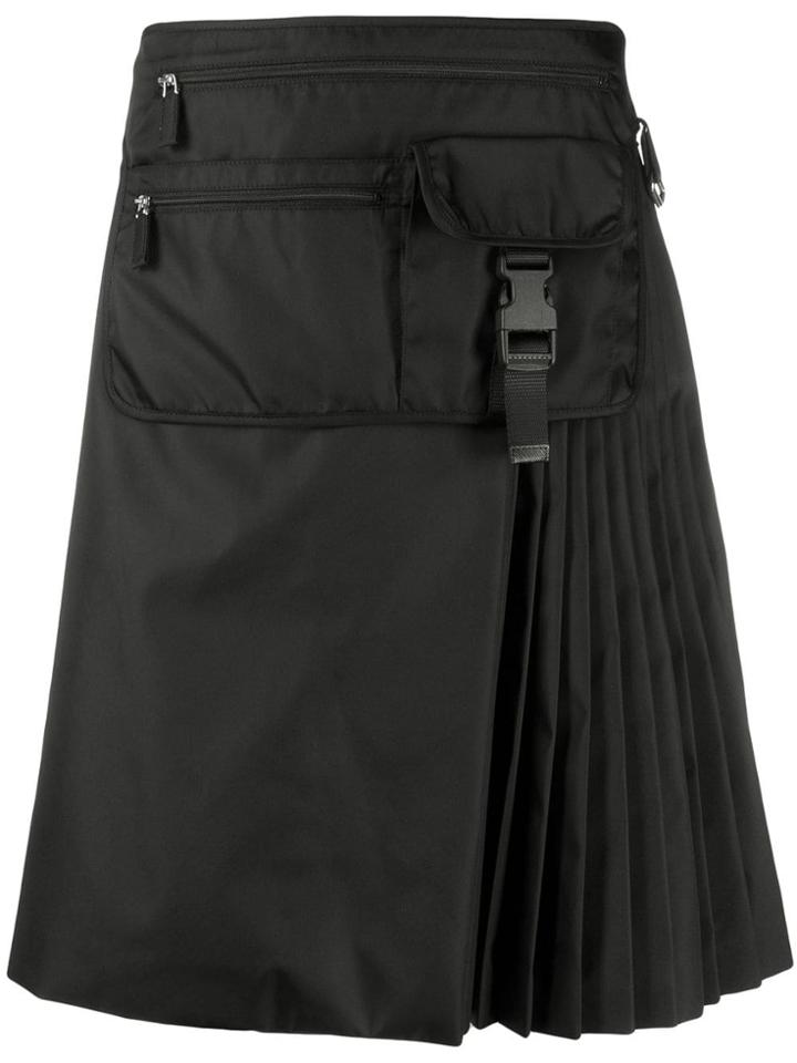 Prada A-line Front Pocket Skirt - Black