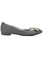 A.n.g.e.l.o. Vintage Cult Embellished Ballerina Shoes - Grey