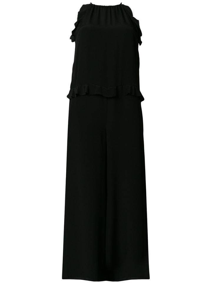 Red Valentino Ruffle Sleeveless Dress - Black