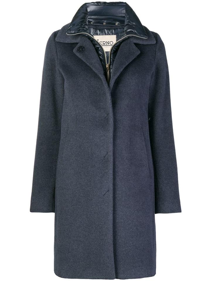 Herno Layered Buttoned Coat - Blue