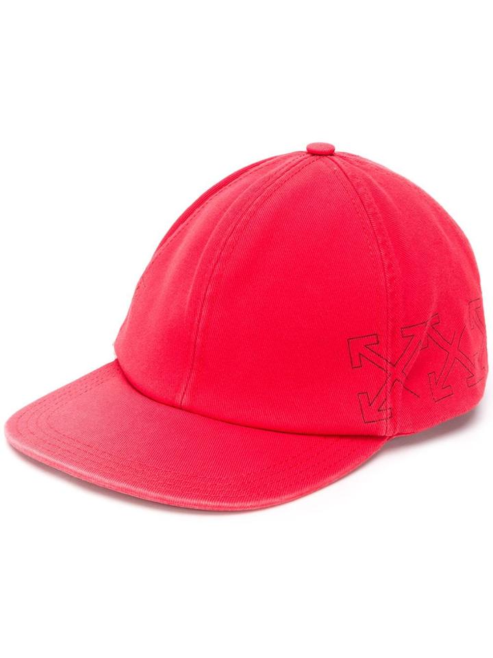Off-white Arrow Print Cap - Red