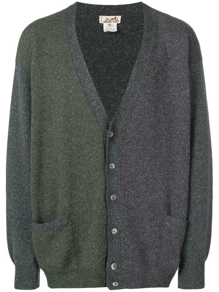 Hermès Vintage Colour Block Cardigan - Grey