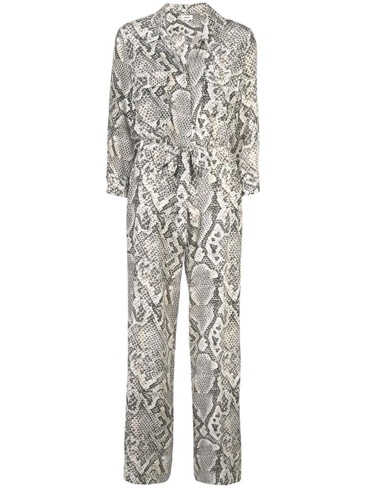 L'agence Snake Print Jumpsuit - Neutrals