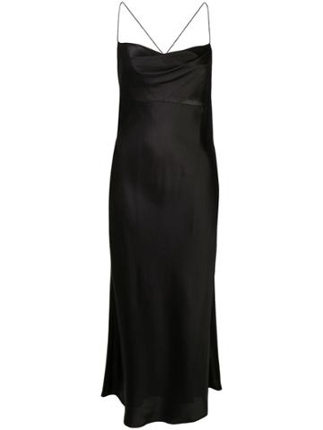 Michelle Mason Cowl-neck Bias Midi Dress - Black