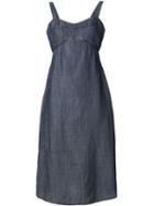 Misha Nonoo 'clementine' Midi Dress, Women's, Size: 2, Blue, Linen/flax/tencel