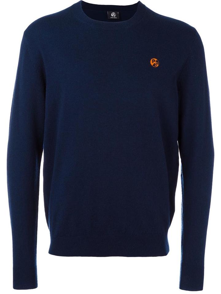Ps By Paul Smith Crew Neck Jumper, Men's, Size: Large, Blue, Nylon/wool