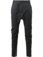 Masnada Drop-crotch Skinny Trousers, Men's, Size: 46, Black, Cotton/linen/flax/resin