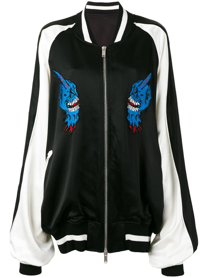 Unravel Project Patched Bomber Jacket - Black