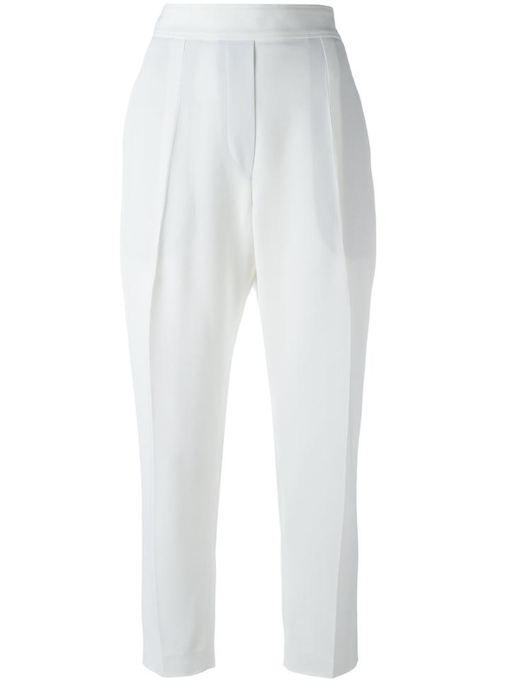 Brunello Cucinelli Cropped Trousers, Women's, Size: 40, White, Silk/acetate