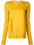 Jil Sander Side Slit Jumper, Women's, Size: 34, Yellow/orange, Cotton/silk