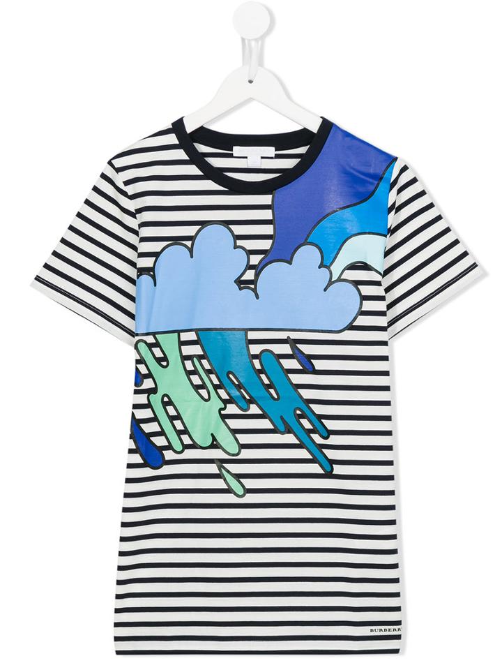 Burberry Kids Striped T-shirt, Boy's, Size: 14 Yrs, Black