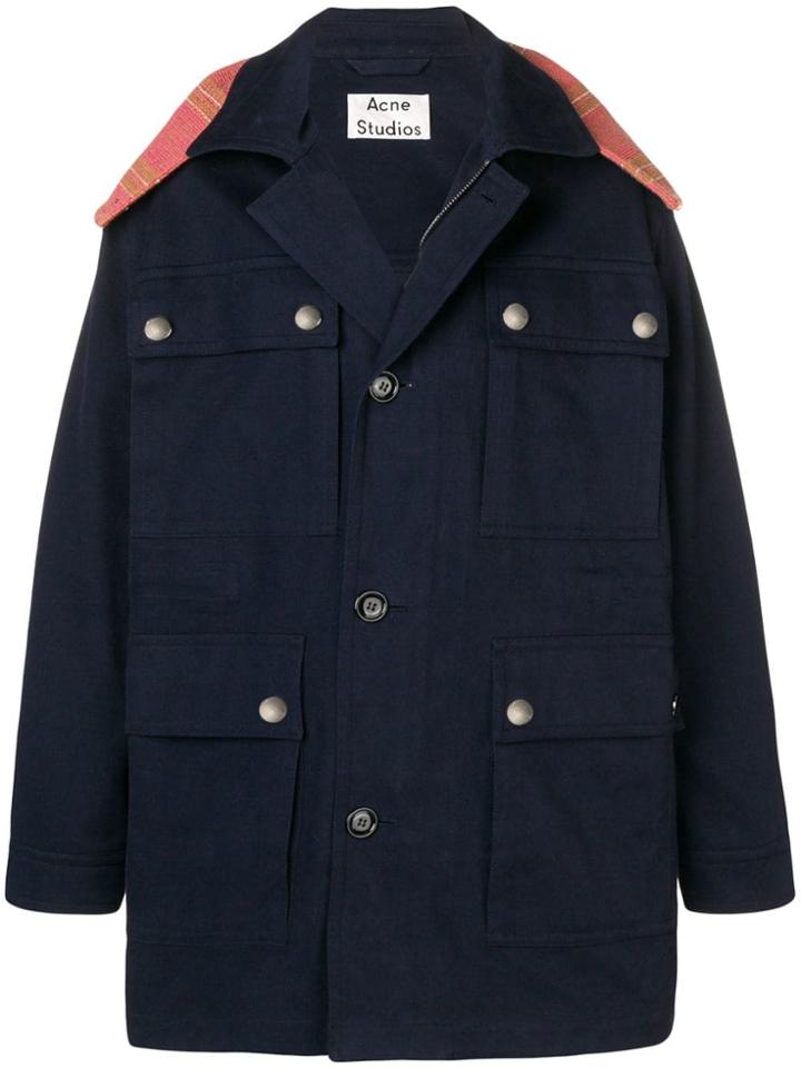 Acne Studios Contrast Panel Parka - Blue