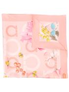 Salvatore Ferragamo Floral Print Scarf, Women's, Pink/purple, Silk