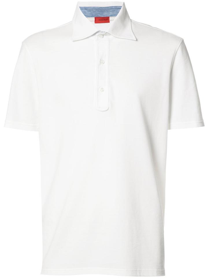Isaia Classic Polo Shirt, Men's, Size: Small, White, Cotton