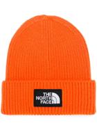The North Face Logo Patch Ribbed Beanie - Yellow & Orange